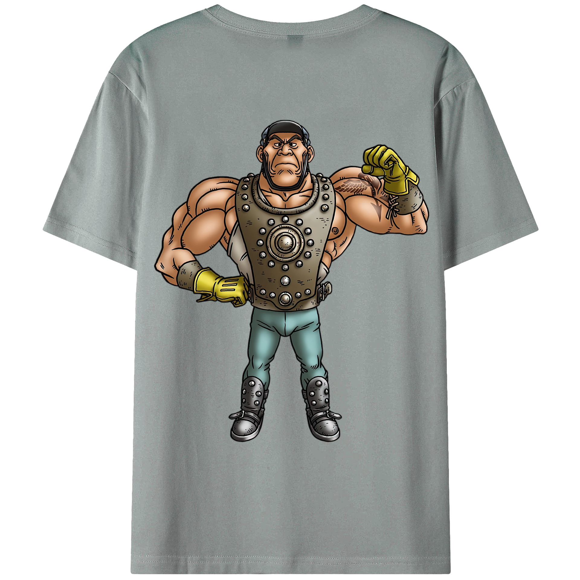 （画像用） ドラゴンクエスト Doragon Kuesuto Dragon Quest 綿100％ メンズ半袖Tシャツ（バックプリント） 通気性